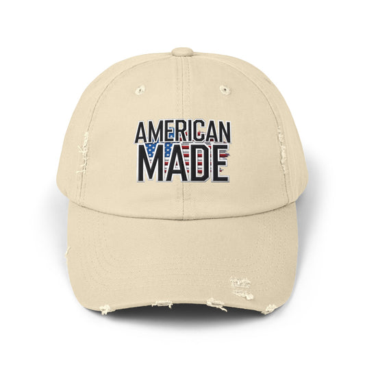 American Made Unisex Distressed Cap