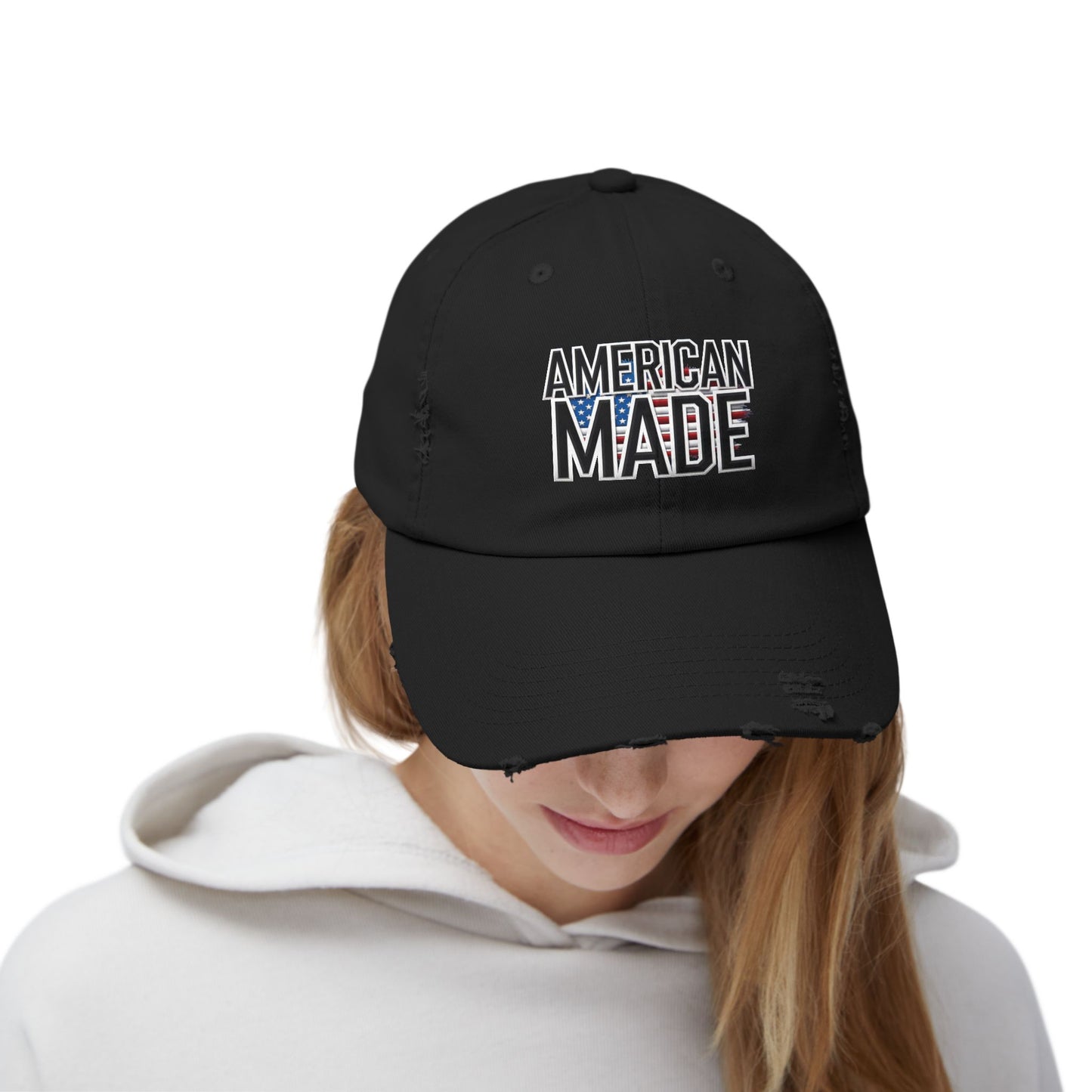 American Made Unisex Distressed Cap