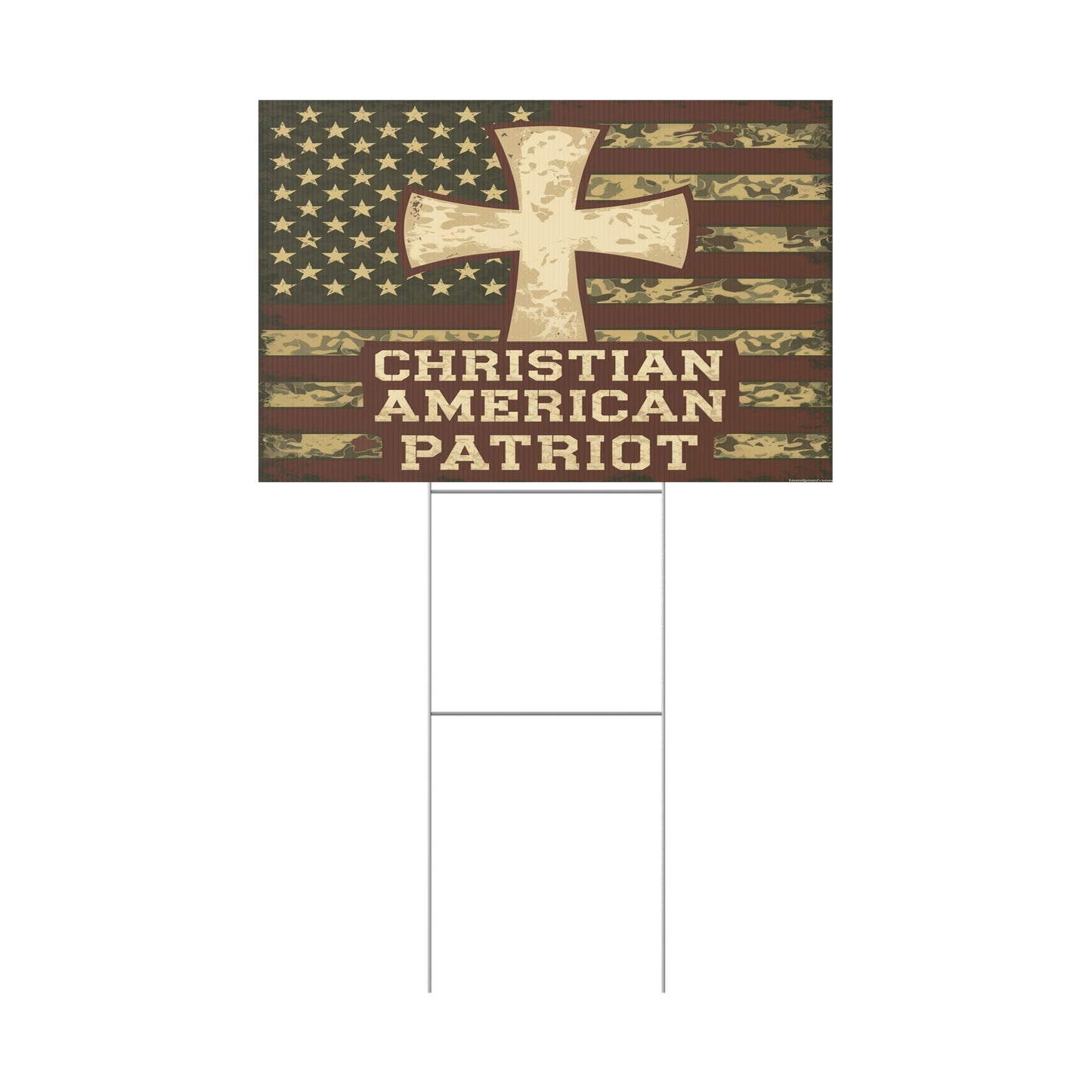 Christian American Patriot Plastic Yard Sign