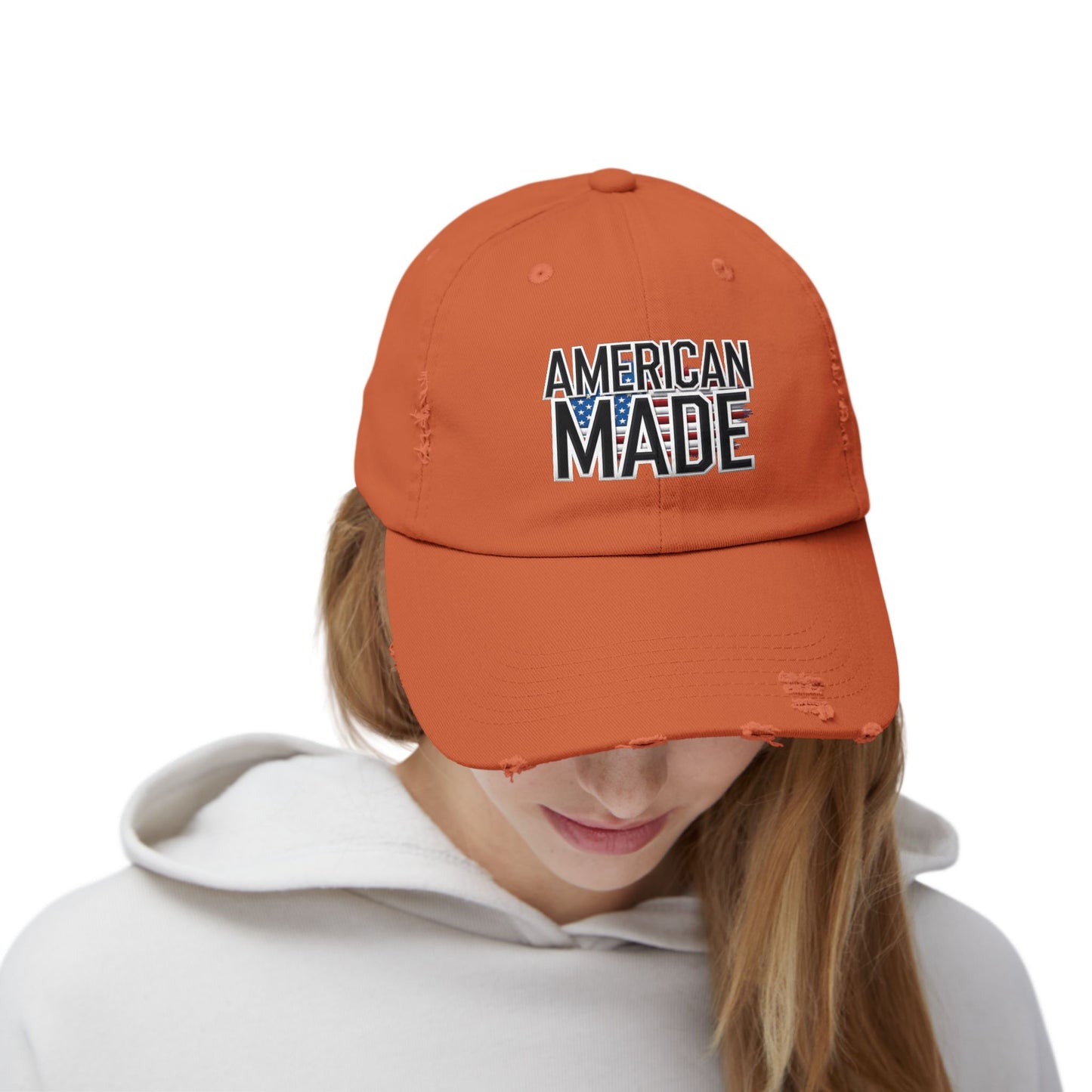 American Made Unisex Distressed Cap