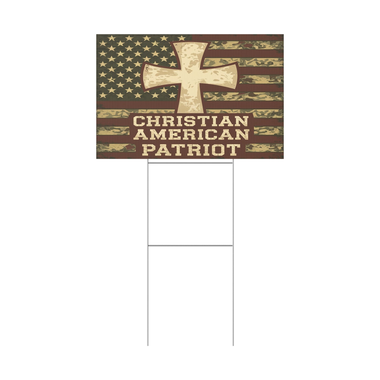 Christian American Patriot Plastic Yard Sign