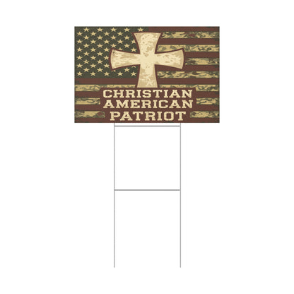 Christian American Patriot Plastic Yard Sign