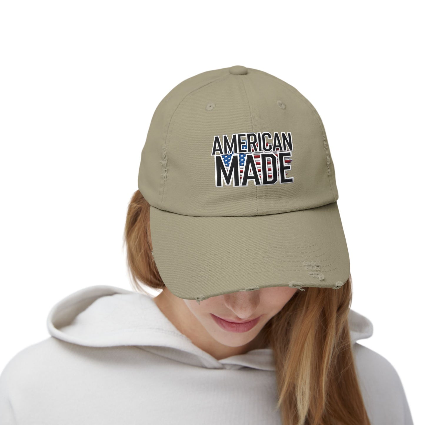 American Made Unisex Distressed Cap
