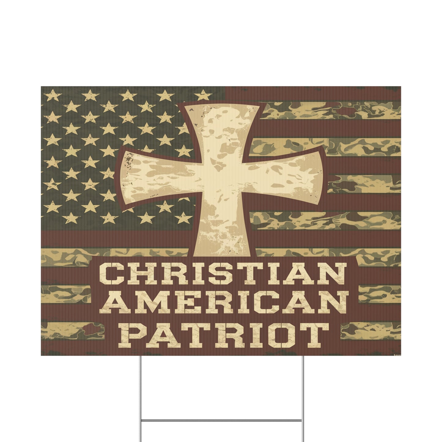 Christian American Patriot Plastic Yard Sign