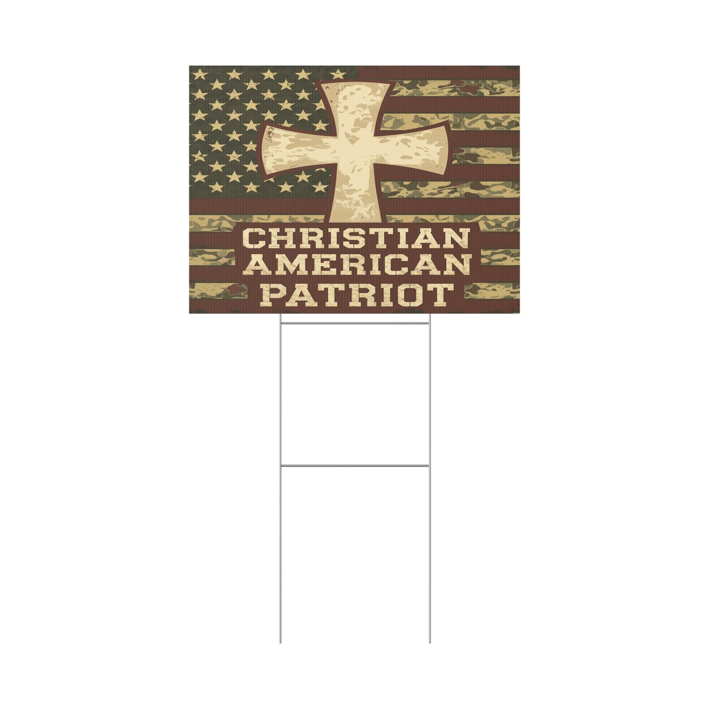 Christian American Patriot Plastic Yard Sign