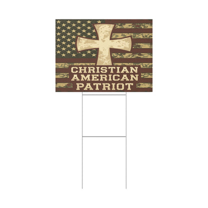 Christian American Patriot Plastic Yard Sign